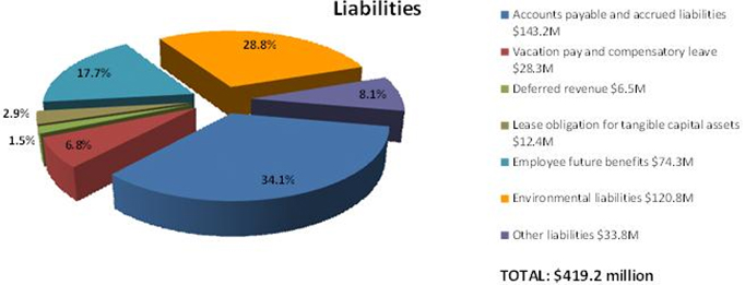 Chart showing liabilities by type