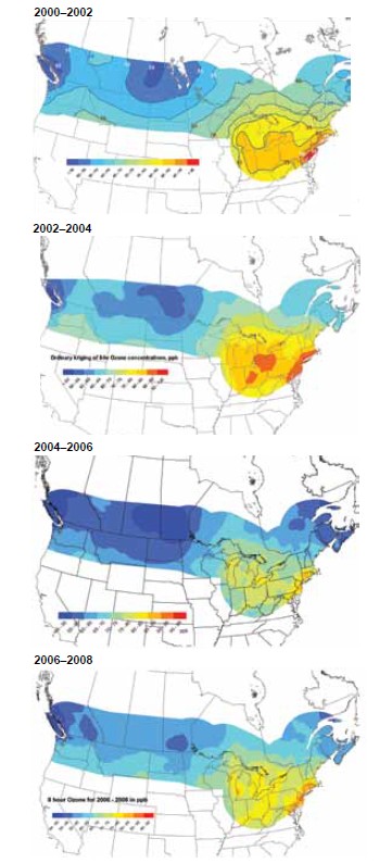 Ozone Concentrations along the U.S. Canada-Border, 2000–2008