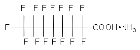 Chemical structure of Perfluorooctanoic acid (Ammonium Salt)