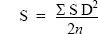 L’écart-type de paires de réplicats de faibles  concentrations accumulées sur un grand nombre de séries d’analyses se calcule  selon l’équation suivante