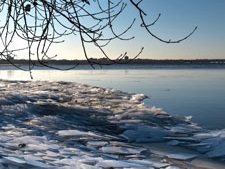 Ice on the river. 